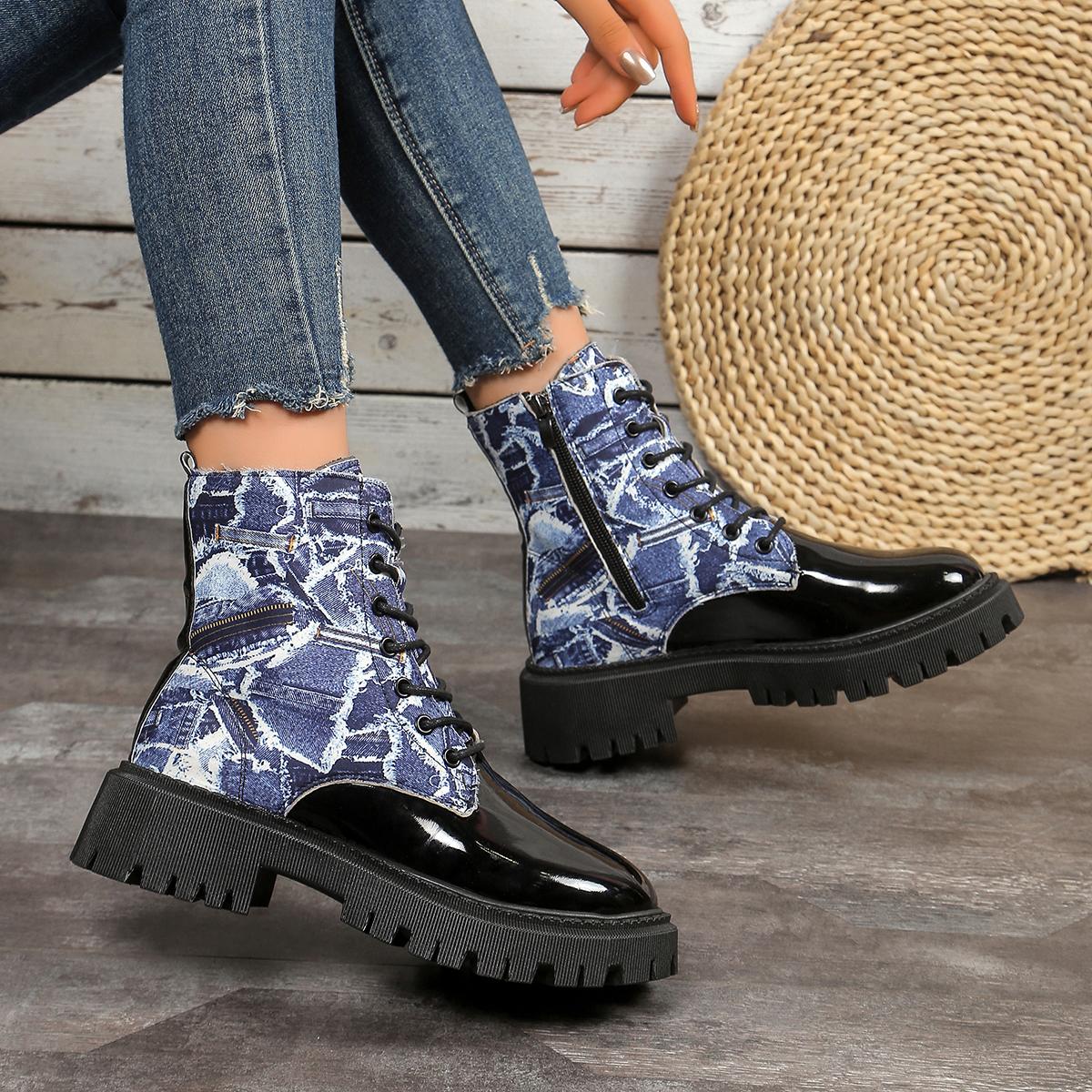 

Женские ботинки на платформе со шнуровкой, теплые ботинки для женщин 2025 года, новые зимние износостойкие ботинки большого размера для отдыха на открытом воздухе для женщин Botas De Mujer 42