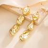 Salircon Classic Irregular CCB Beads Pendant Earrings Women Trendy Simple Gold Color Piercing Earring Party Jewelry Accessories