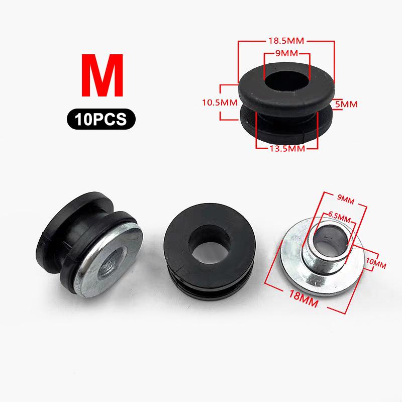 Motorcycle Rubber Grommets 5 Sets Bolt Kit Pressure Relief Buffer Vibration Absorber for Engine Frame Mounting M