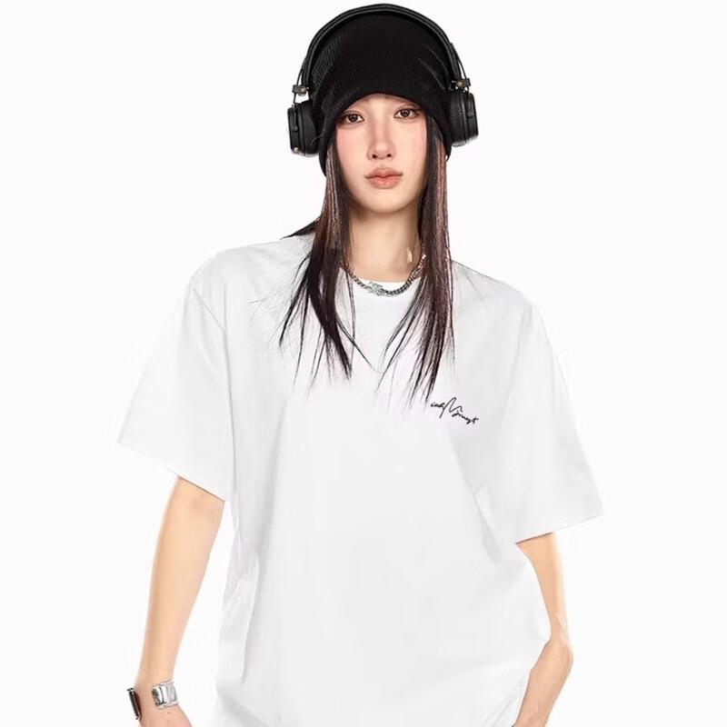 

Женская футболка ICH MODE большого размера с принтом на спине, плотный хлопок XL