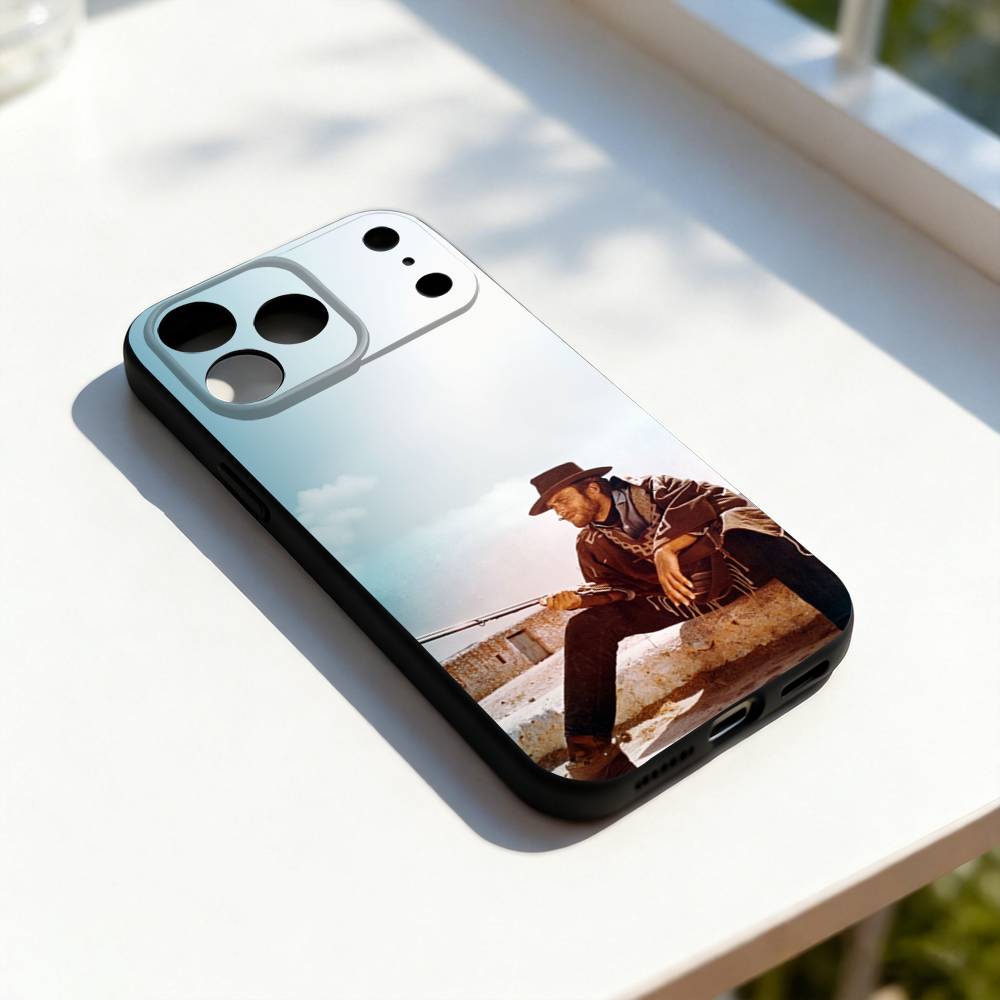

Cool Clint EastwoodS Cowboy Phone Case For iPhone 11,12,13,14,15,16,17,Pro,Max,Plus,E,SE4,Air,Mini Black Soft Cover iPhone14