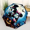 Jack Skellington, Sally Automatic Opening and Closing Umbrella - 8 Ribs Portable Folding Umbrella with Plastic Handle, Suitable for Leisure