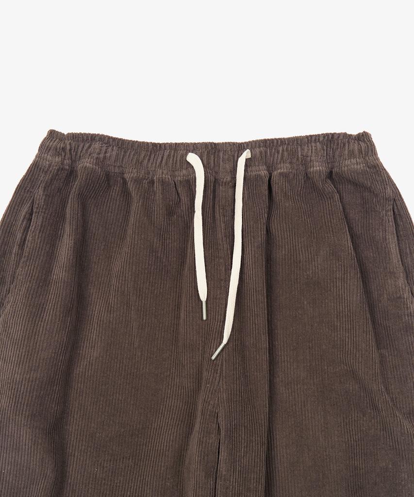 TOFFEE Corduroy Wide Elastic Pants (Brown)