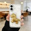 Smorss Premium Gold Foil Little Horse Clear Case for iPhone 16 Plus