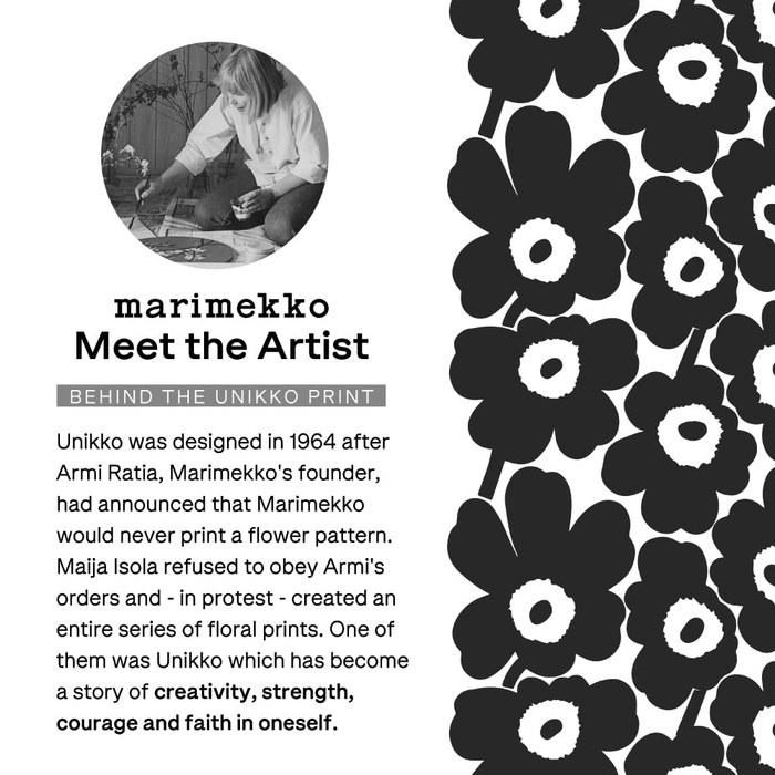 Marimekko Tiise Mini Unikko Kosmetiktasche (Schwarzer Mohn) Baumwolle/Dunkelblau 8,5 cm