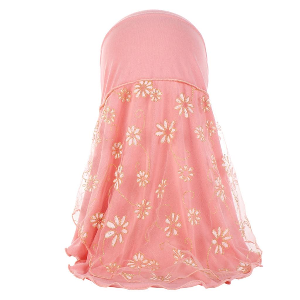 Muslim Children Kids 2 Layer Girls Islamic Scarf Arab Shawls Hijab For 7-11-Year Muslim Children