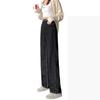 Women's Black-Grey High-Waisted Wide-Leg Denim Jeans - Spring/Summer 2022 Style