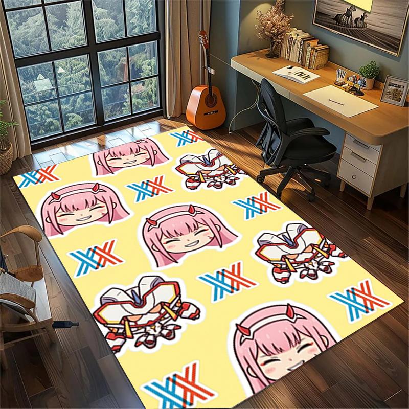 Washable Floor Mat DARLING in the FRANXX Large Area Rug Non Slip Carpet Gamer Room Decor—kwq14