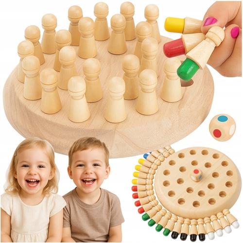 WOODEN MEMORY CHESS for CHILDREN MEMORY EDUCATIONAL MEMORY Eco