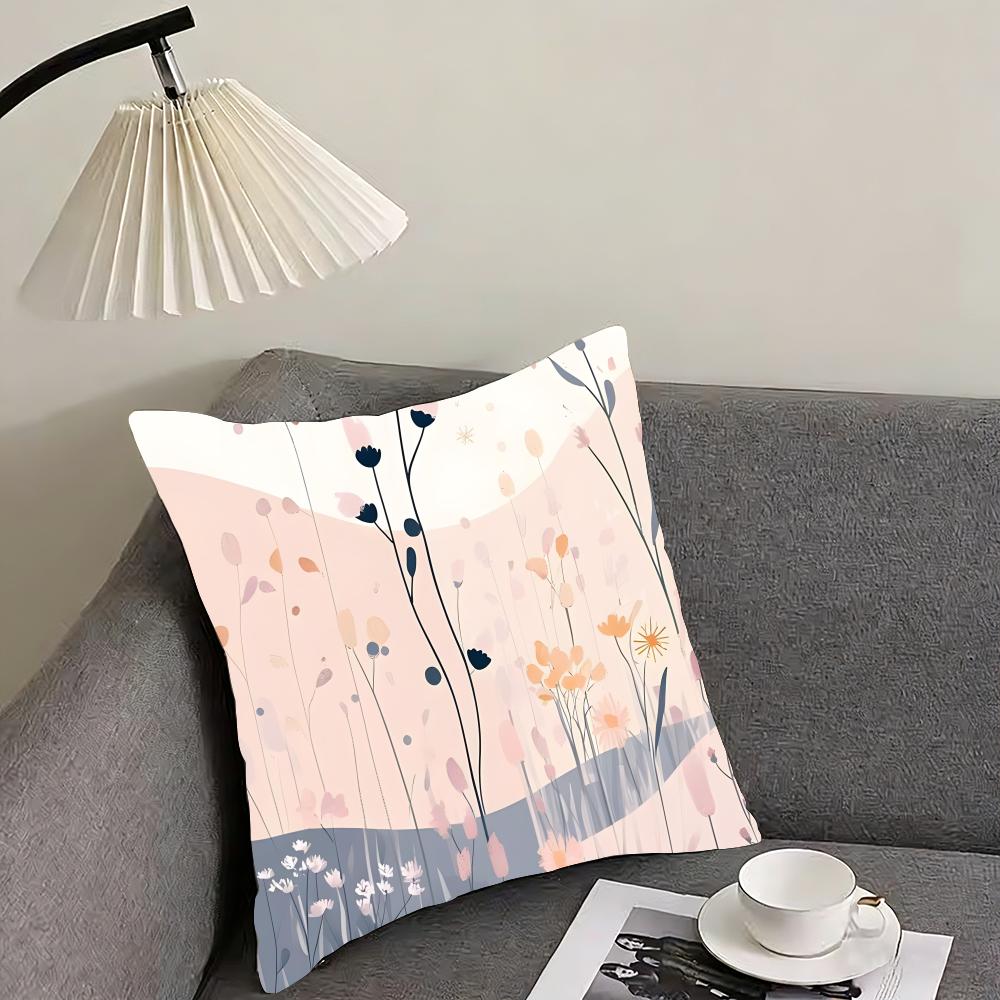 Little Flowers INS Cushion Cover Pillowcase Ultra Soft Skin Friendly Fabric Cloud Like Comfort  Concealed Zipper