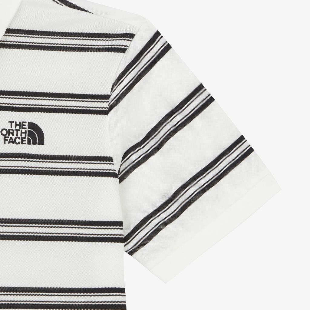 The North Face Striped Logo Short Sleeve Polo Shirt Men Tops White NT7PR13B