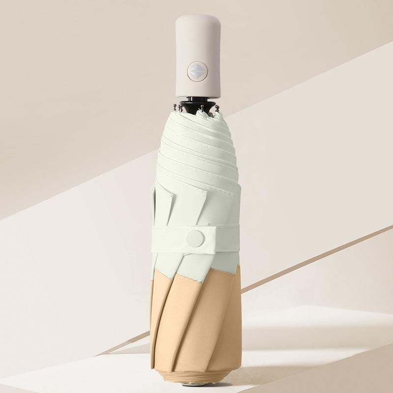 Fully Automatic Umbrella Sunscreen Minimalism Anti-UV Sun Umbrella Three-fold Windproof Sun/Rain Portable Compact Umbrella