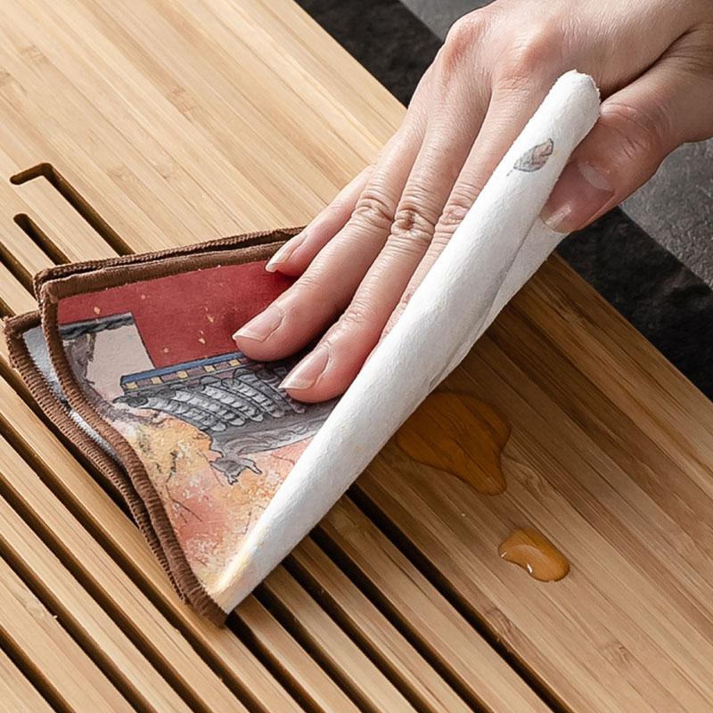 Chinese Style Absorbent Tea Towel Tea Ceremony Accessories Tablecloth Rag Classical Simple Style Tea Mat Ceremony Decoration Mat