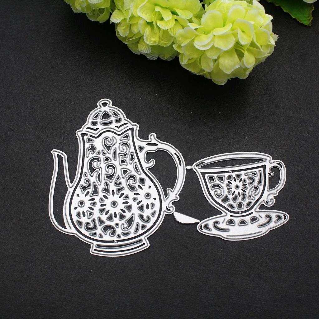 Teapot Teacup Metal Cutting Dies for DIY Scrapbook Cutting Die Paper Cards Embossed Decorative Craft Die Cut