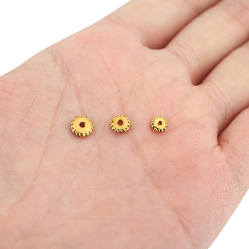 10pcs Stainless Steel Big Hole Spacer Beads 5mm 6mm 8mm PVD Never Fade Necklace Bracelet Beads Diy Findings Jewelry Supplies