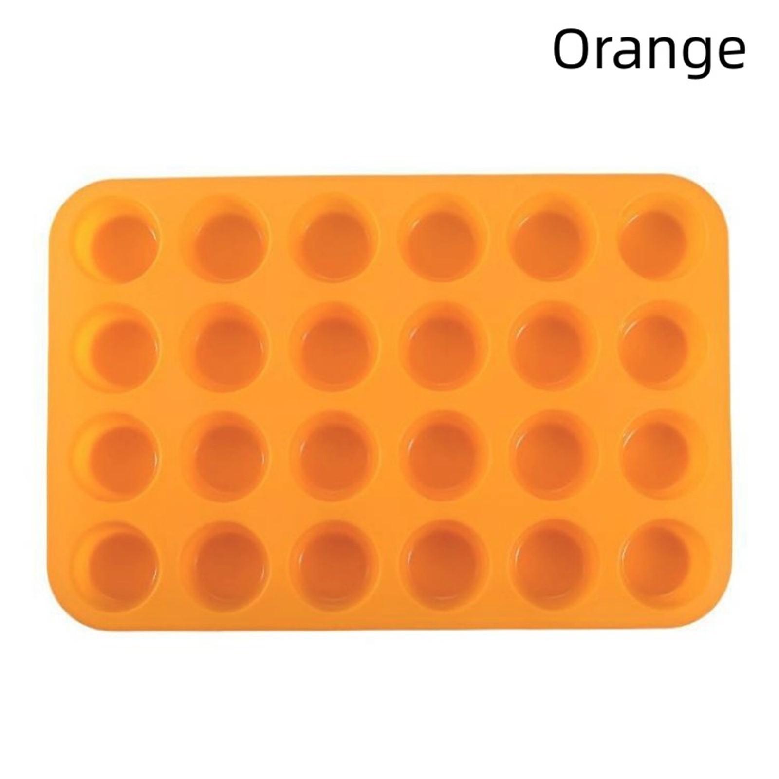 

Силіконова форма Інструменти для випікання 24 рівних круглих чашки для кексів Кухонна форма для випічки Форма для торта One Size помаранчевий