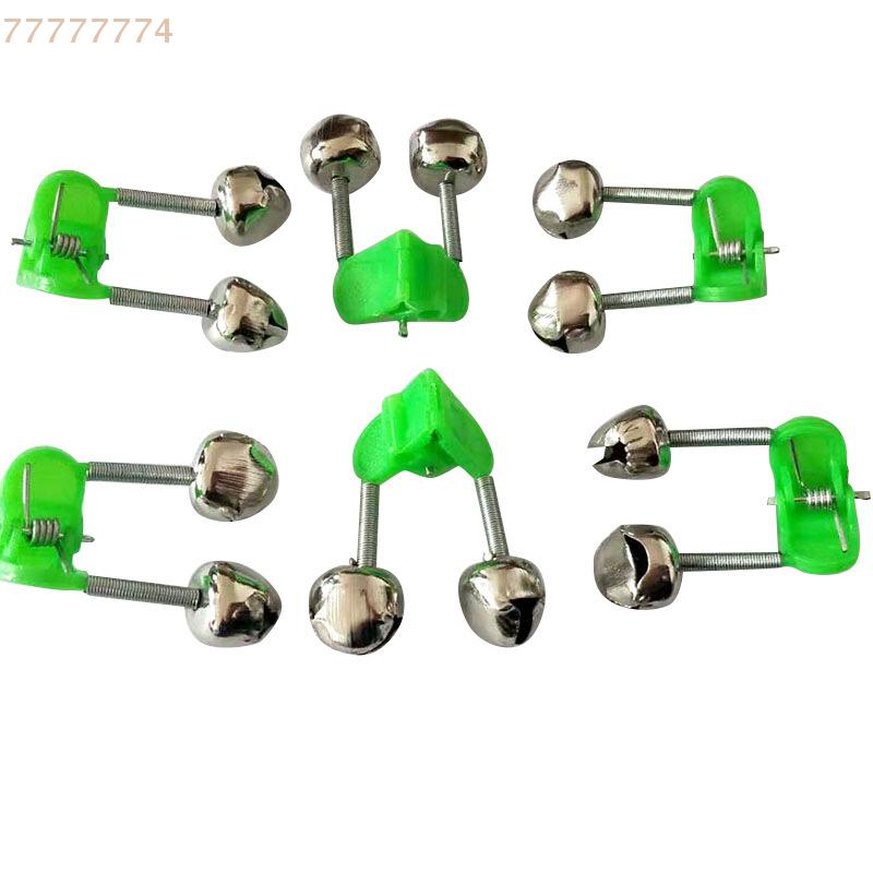 10Pcs Fishing Bite Alarms ABS Rod Bell Clamp Tip Stalk Bells for Fishing Rods Durable Clamp Rod Bell for Angling