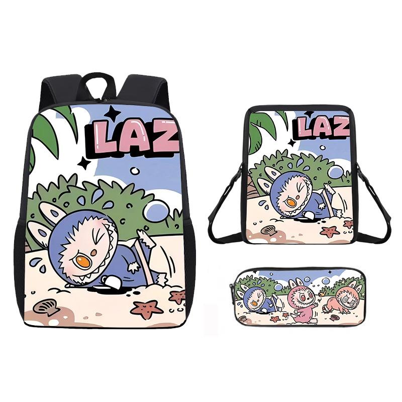 School Bag New Printing Three-piece Set Cartoon Rabbit Student Backpack Satchel Pencil Case Boys and Girls