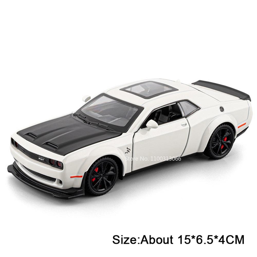 1:32 Challenger SRT Hellcat Toys Cars Models Alloy Diecast with Light Music Miniature Vehicle Wheel Pull Back Car Birthday Gifts