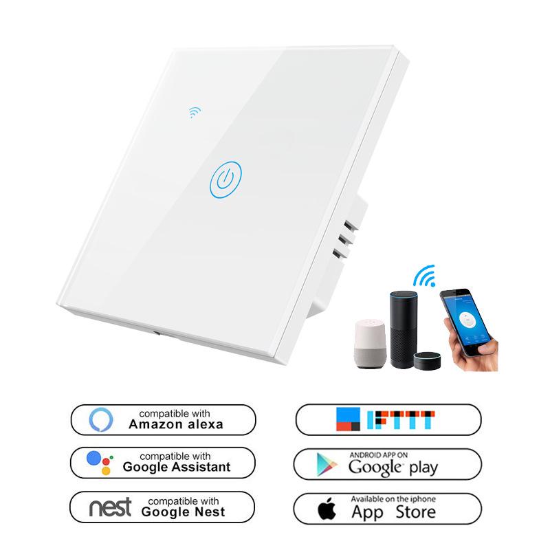 European Graffiti Smart WiFi Touch Switch with Alexa Voice Control 1-way switch, white