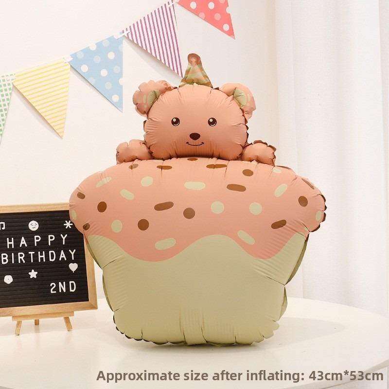 Matte Cartoon Cute Animal-shaped Balloon Baby's 100th Birthday Decoration and Photo Props