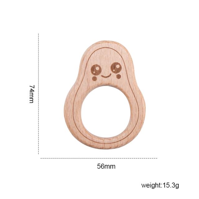 

1pc Baby Teether Wooden Animal Pacifier Pendant BPA Free Beech Koala Rodent Baby Gym Accessories Teeth Pendant Children S Goods авокадо