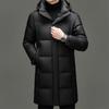 Men's Hooded 90% White Duck Down Jacket - Detachable, Warm Winter Coat