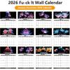 2026 fuck it calendar,refrigerator calendar Jan 2026 - Dec 2026,12-Month calender Spiral Bound,11" x 8.5",Twin-Wire Binding - Home Office Hanging