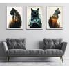 Funny Animals Canvas Wall Art Cute Black Cat and Forest Theme Pictures Wall Decor Abstract Sunset Mounta Nature Landscape Poster Painting Prints