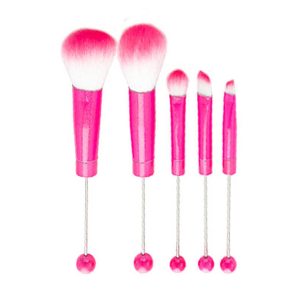 5pcs Jewelry Beaded DIY Eye Brush Detachable Beads Makeup Brushes Set for Women Girls Professional Cosmetics Makeup Tool