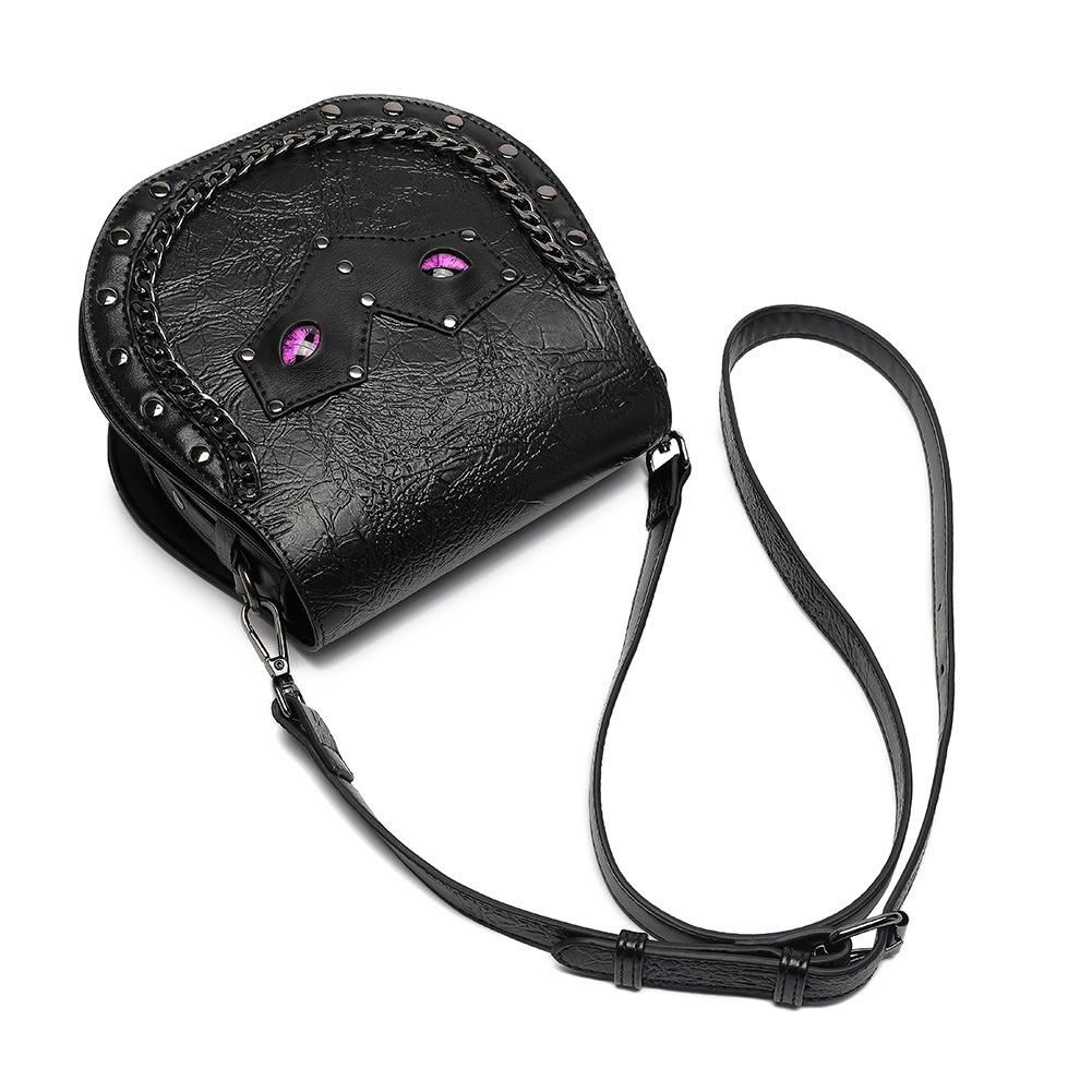 Bolso bandolera gótico retro para mujer, de un solo hombro, con diseño de nicho y cadena de gran capacidad.