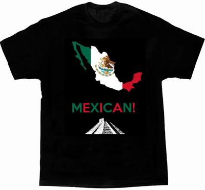 Mexican Map Flag Mayan Pyramid T Shirt High Quality Cotton Large Sizes Breathable Top Loose Casual Unisexs Tshirt S3XL