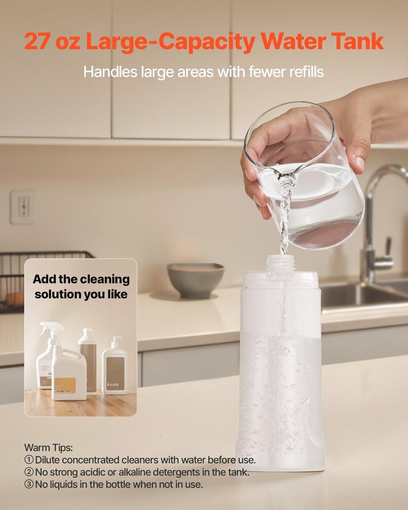 Spray Mop, with 3 Washable Pads for Dry and Wet Floor Cleaning & an 800ml Refillable Water Tank, Microfiber Dust Wet Mop & Twisted Cotton Dry Mop,