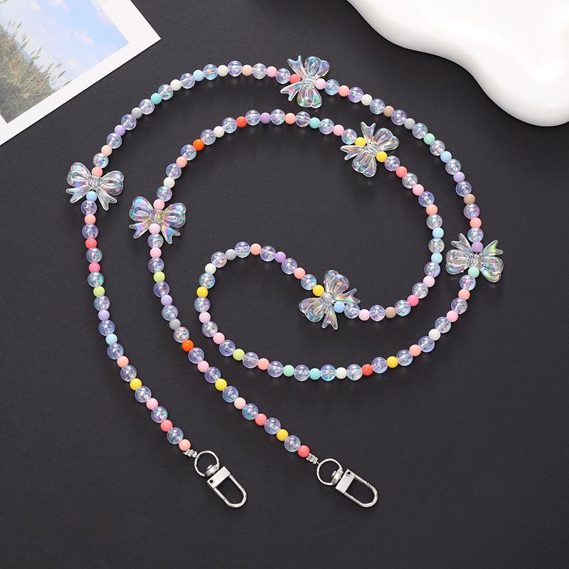 Yi Lian Acrylic Beaded Phone Chain: Pearl Crossbody Strap Charm for Women