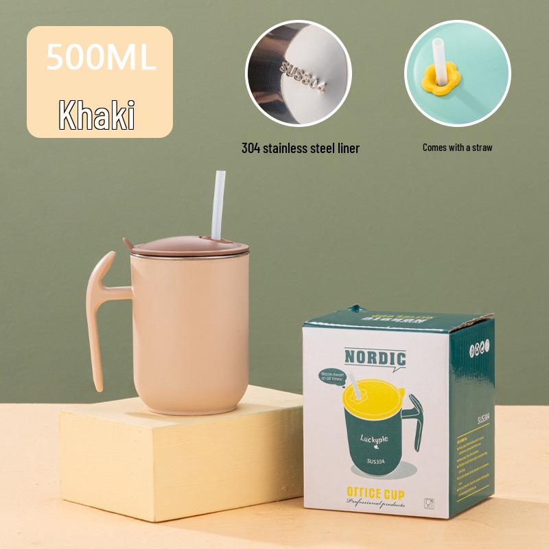 304 Stainless Steel Cartoon Water Cup with Lid for Kids - Children's Milk and Drinking Mug
