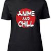 Anime And Chill Fitted Daunisex Ladies T Shirt Vintage Casual Comfortable Stretched Slightly Top For Everyday Wear
