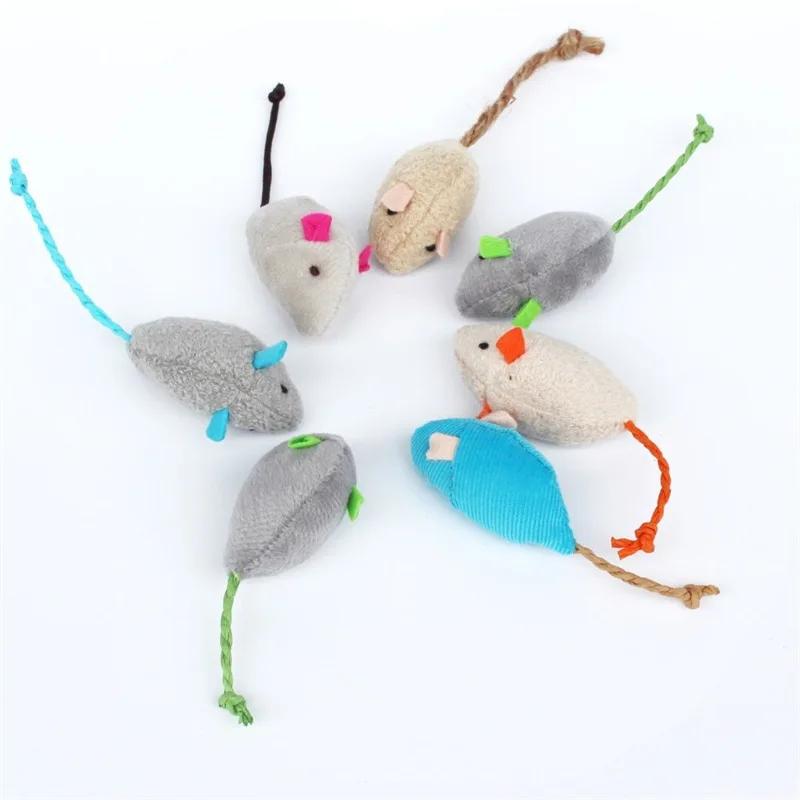 Fun Plush Mouse Cat Toy For Kitten Colorful Cute Plush False Mouse Pet Cat Accessories Pet Toy Mice Cats Catnip Toys Interactive