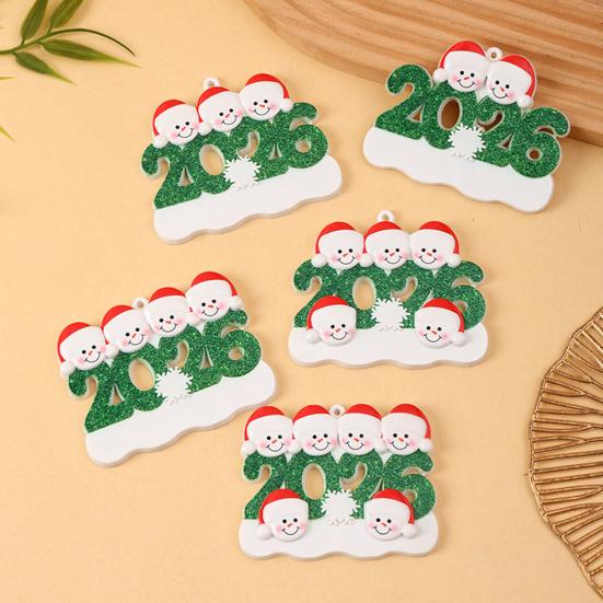2026 Christmas Family Ornament Santa Hat Snowman DIY Family Name Xmas Tree Hanging Decoration Holiday Gift