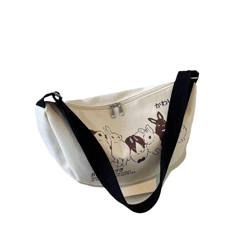 Nischen Damen Canvas Knödel Umhängetasche - 2024 Frühling/Sommer, Große Kapazität, Lässige Studenten Schultertasche