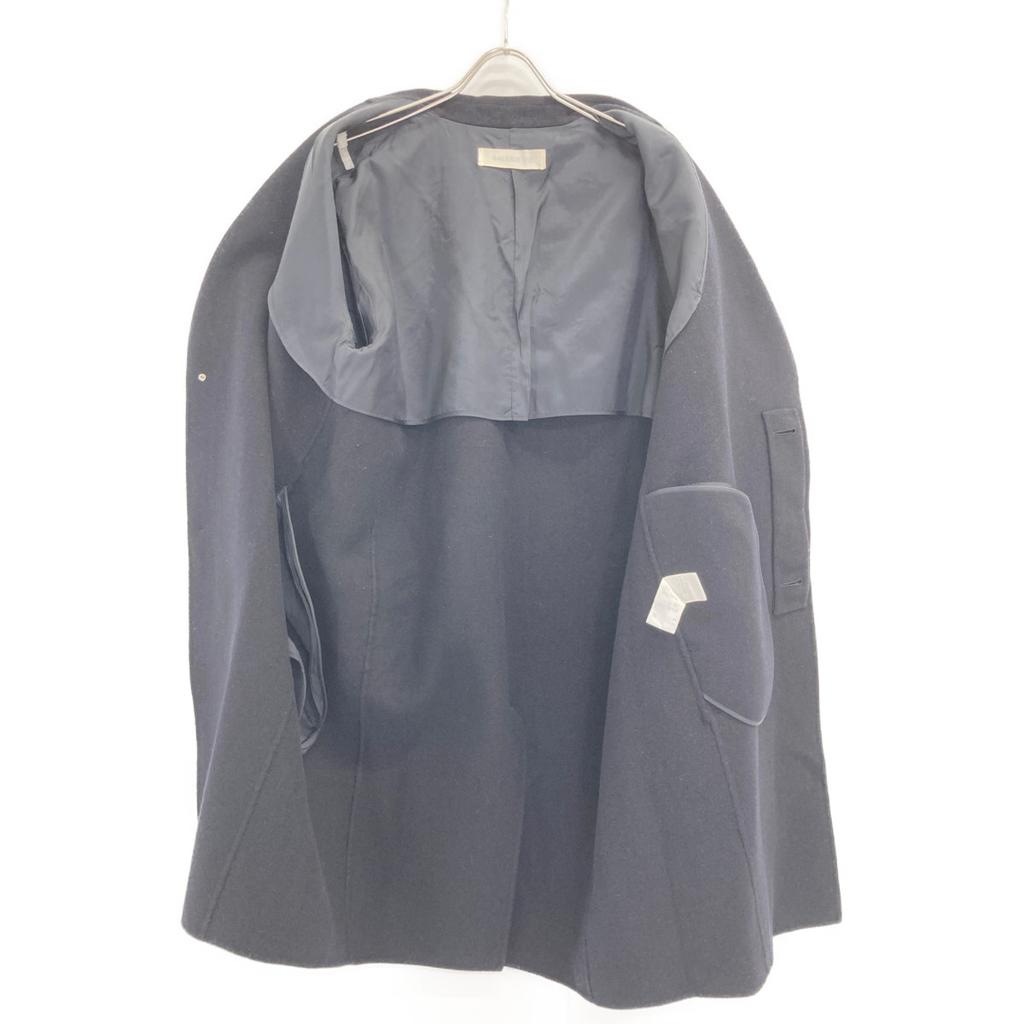 GALERIE VIE Navy Cashmere Blend Wool Light Melton Chester Coat Coat 34 NavyUsed