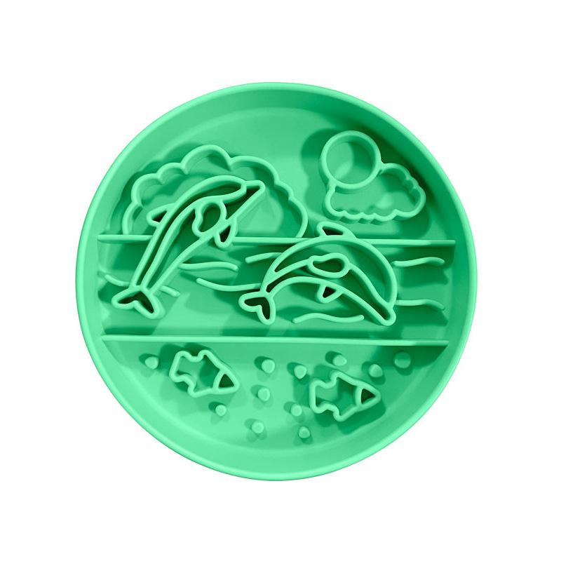 Silicone Lick Mat Slow Feeder Bowl Round Dog Licking Plate Non-Slip Slow Eating Pad For Dogs Puppies Home Mealtime Treat Gift