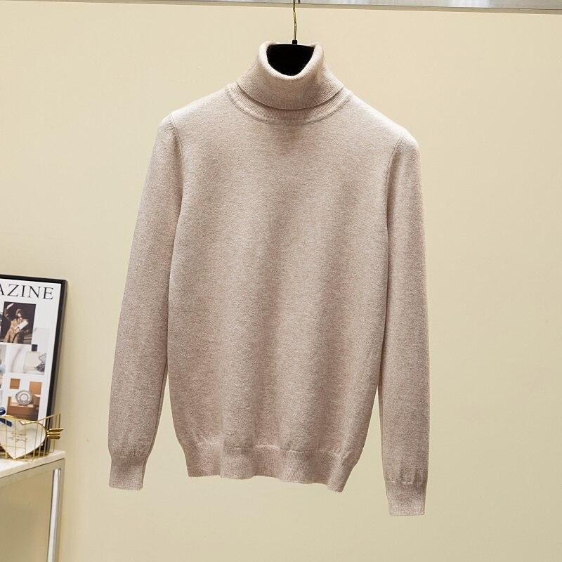 Rollkragen Pullover Wolle Frauen Pullover Herbst Winter 2023 Unten Gestrickte Pullover Jumper Langarm Lässige Strickwaren Tops 28712