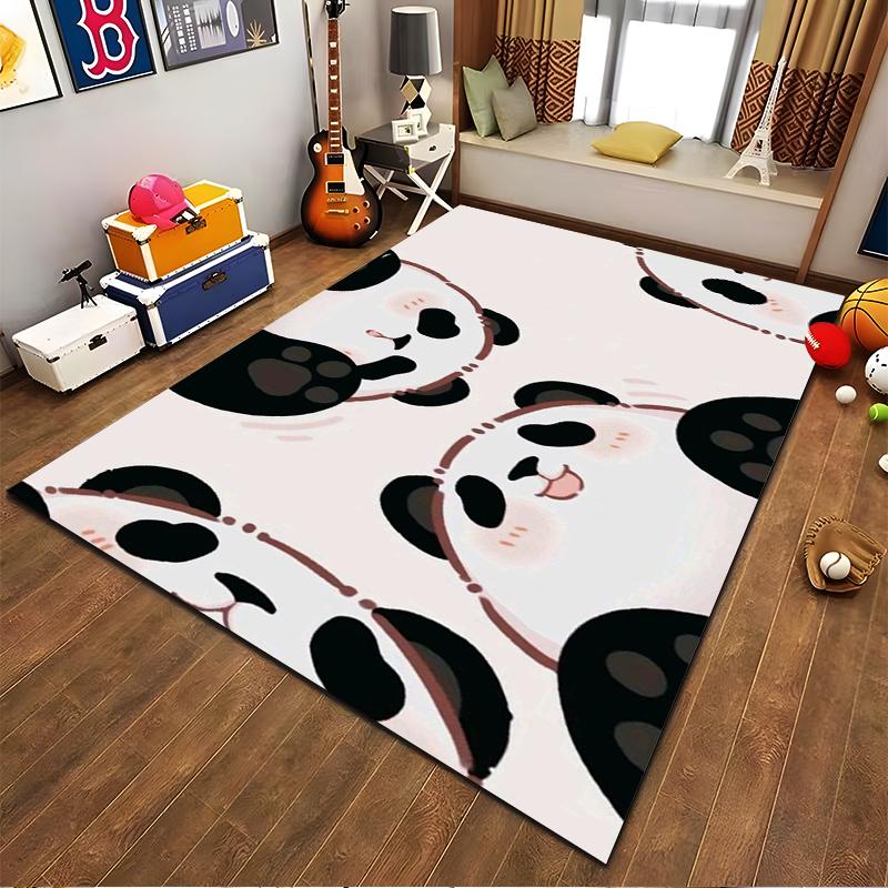 Cartoon Panda Pattern Carpet, Cute Animal Design, Soft Floor Rug Suitable for Use As an Anti-slip for Living Room Bedroom Sofas