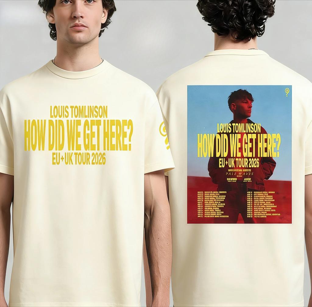2026 Tour Dates for The Retro Concert Pattern T-Style Louis Tomlinson's _How We Got Here_ From _O and Y Tour Concerts_ -