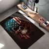 American Flag Dog SkullPattern Square Carpet,Area Rug,Carpet Rug for Living Room Bedroom Sofa Playroom Decor,Non-slip Floor Mat,Holiday Birthday Gifts