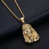 Fashion Hip Hop Bling Iced Out Dragon Round Pendant Necklace for Men Women Stainless Steel Rapper Jewelry Oriental Amulet Gift