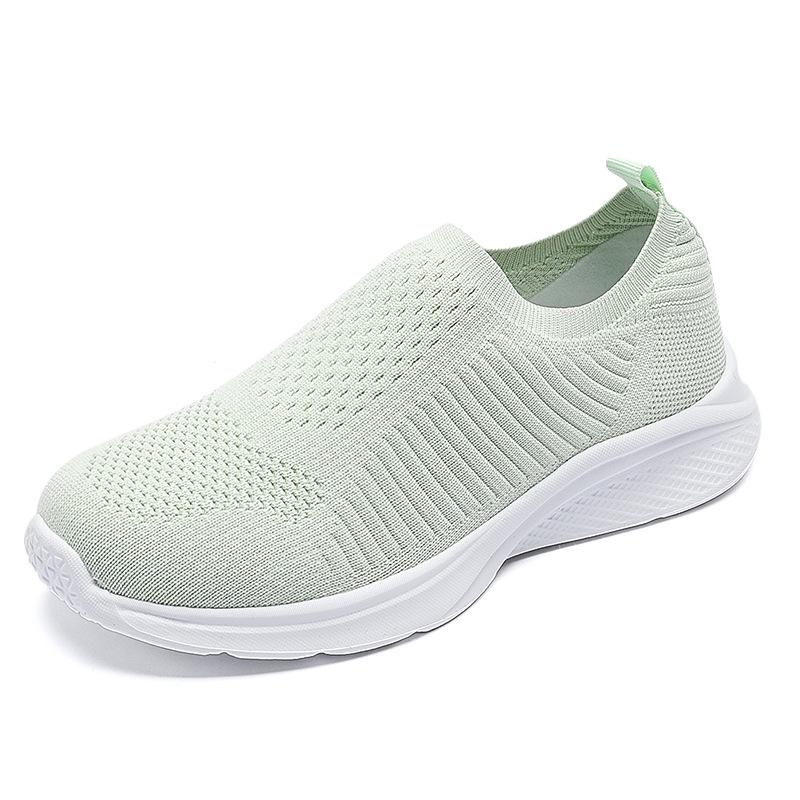 Women's Shoes Spring and Summer Thin New Lazy Shoes Soft Sole Fly-woven Breathable Mesh Casual Running Shoes