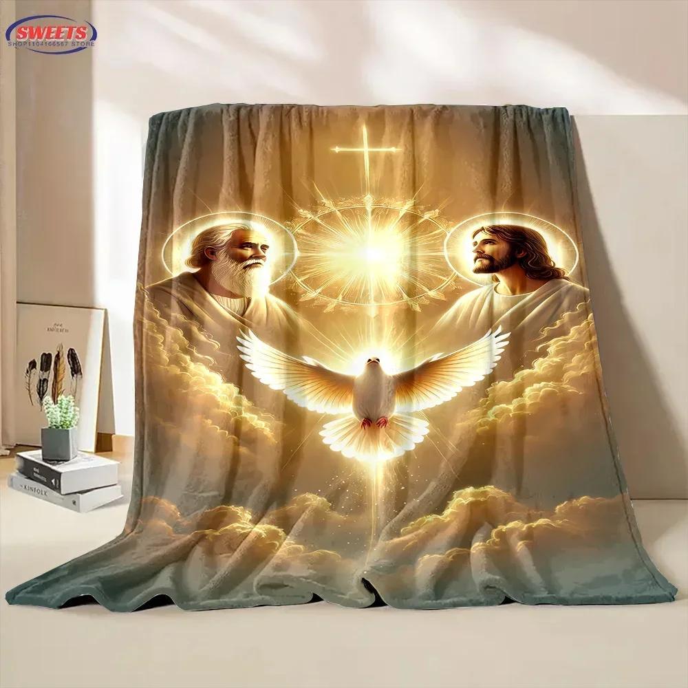 Nr. 2 6 Größen Barmherziger Jesus Christlicher Gott Flanell Kunstdecke, Sofabettdecke Vier Jahreszeiten Weiche Flauschige Steppdecke Flanell Überwurf