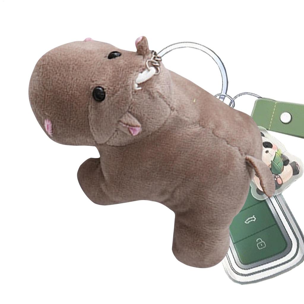 Nilpferd Plüsch Schlüsselanhänger Rucksack Anhänger Stofftier Schlüsselanhänger Niedliche Nilpferd Schlüsselanhänger Tasche Zubehör Weihnachtsgeschenke für Kinder Erwachsene