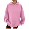 Women's Hooded Long Sleeve Sweatshirt Loose Fit Streetwear Solid Color Pullover Hoodie